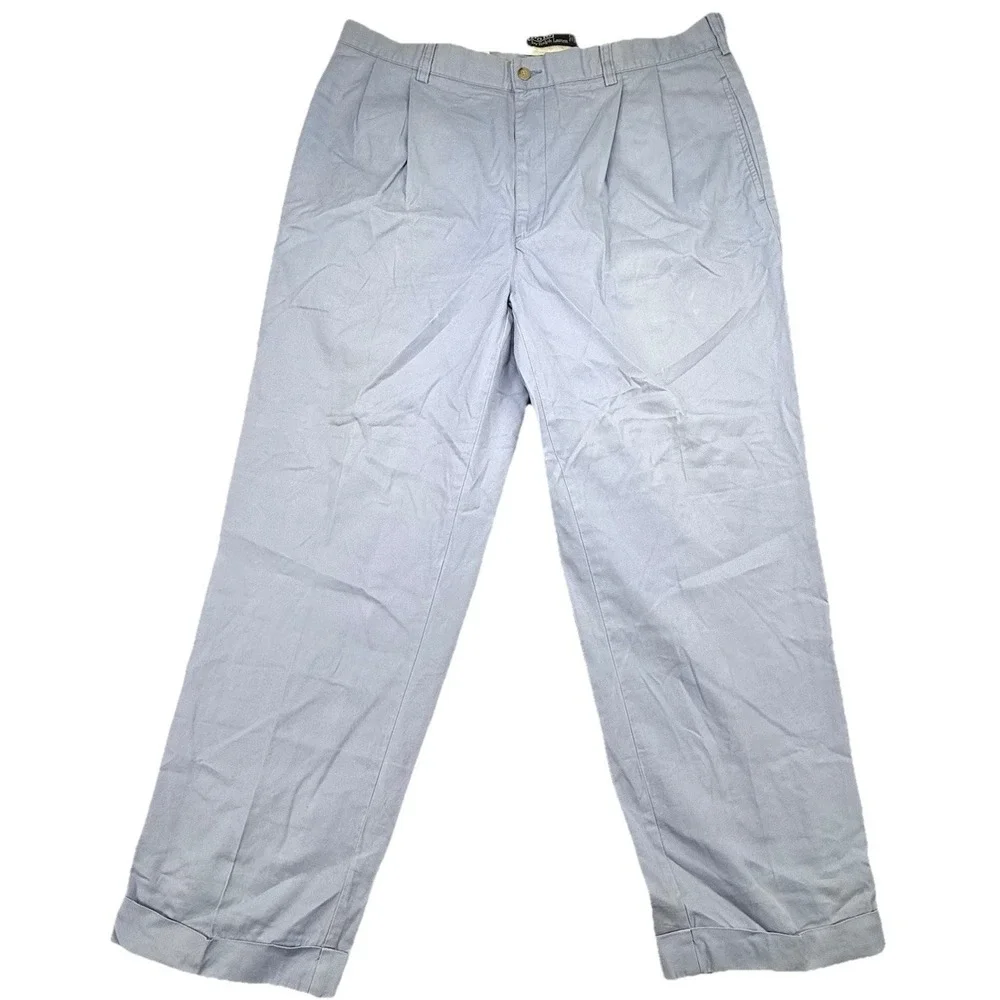 Vintage 90s‎ Polo Ralph Lauren Pants Mens 38 X 30 Blue Cotton Pleated Chino